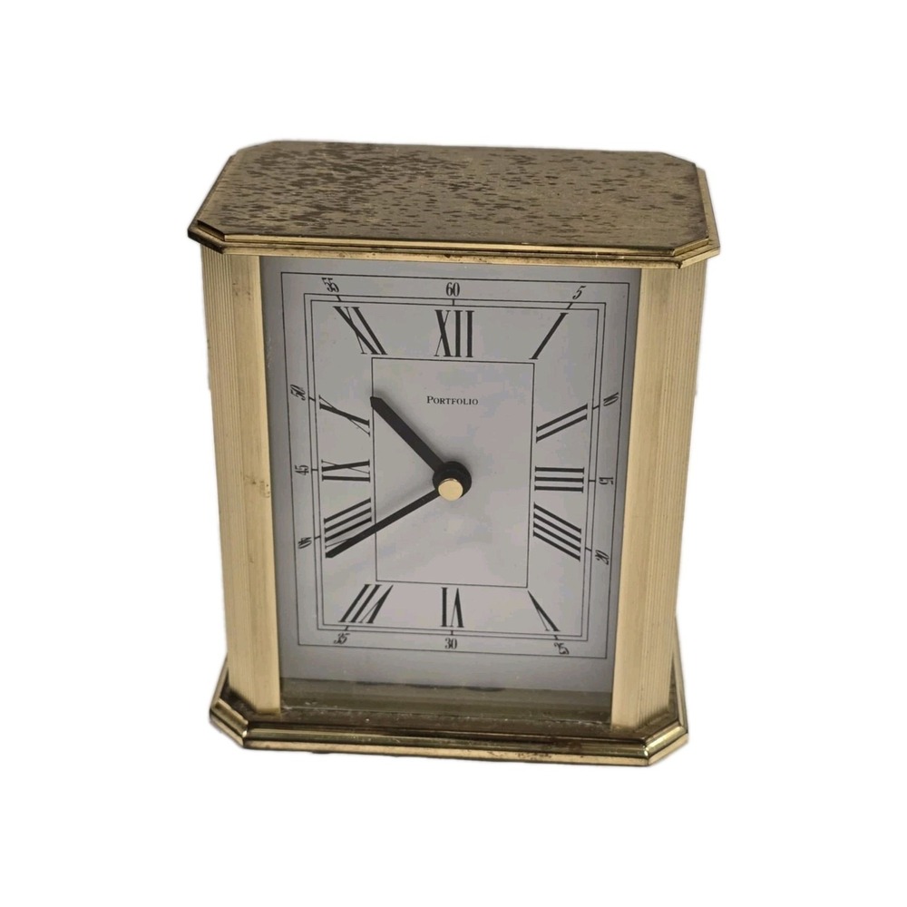 Tiffany & Co‎ Solid Brass Quartz Desk Clock Quartz Movement